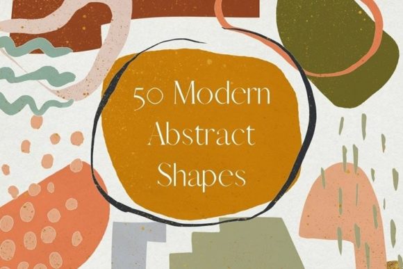 Download 50 Boho Texture Abstract Shapes Clipart - Shapes Collection