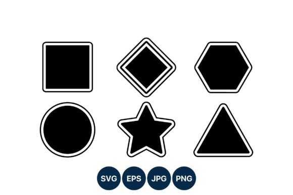 Download Geometric Shapes Vector Art Black and - Shapes Collection