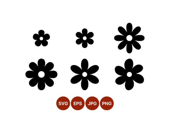 Download Simple Black Flower Shapes Vector - Shapes Collection