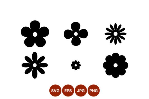 Download Black Flower Shapes Vector Art - Shapes Collection