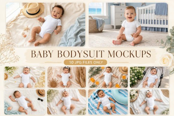 Download White Baby Bodysuit Mockup Bundle - Premium Resources