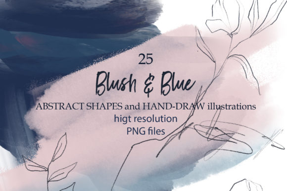 Download Blush &amp;blue Abstract Shapes and Plants - Shapes Collection