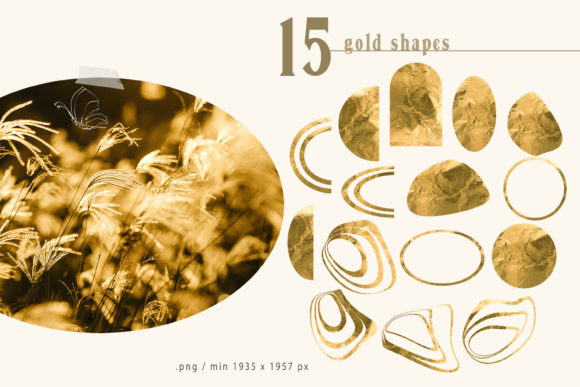 Download Gold Foil Abstract Shapes Clipart - Shapes Collection