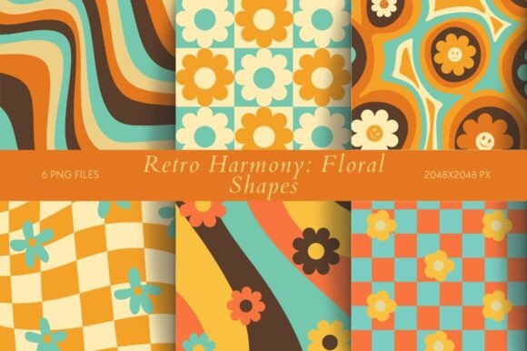 Download Retro Harmony: Floral Shapes - Shapes Collection